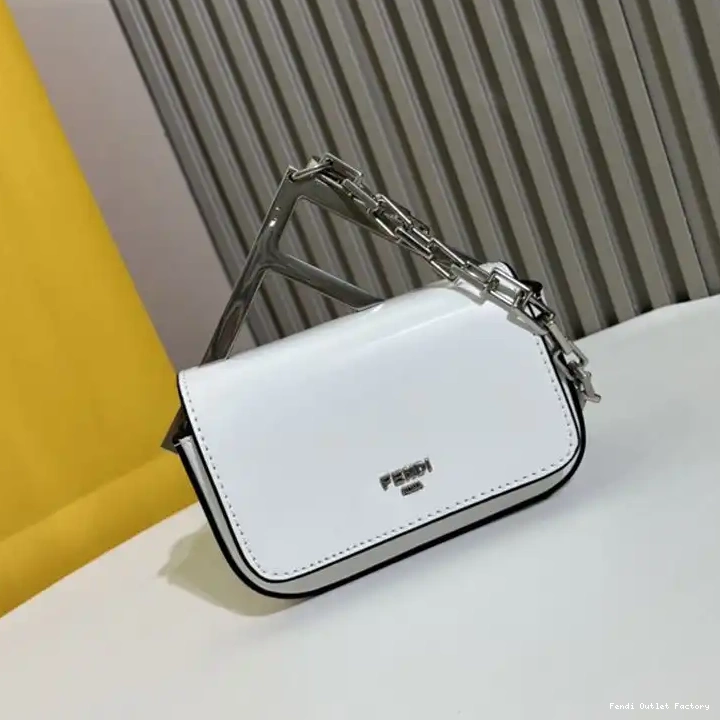 HOT In Nano F Fendi White Bag Leather Calf 0415